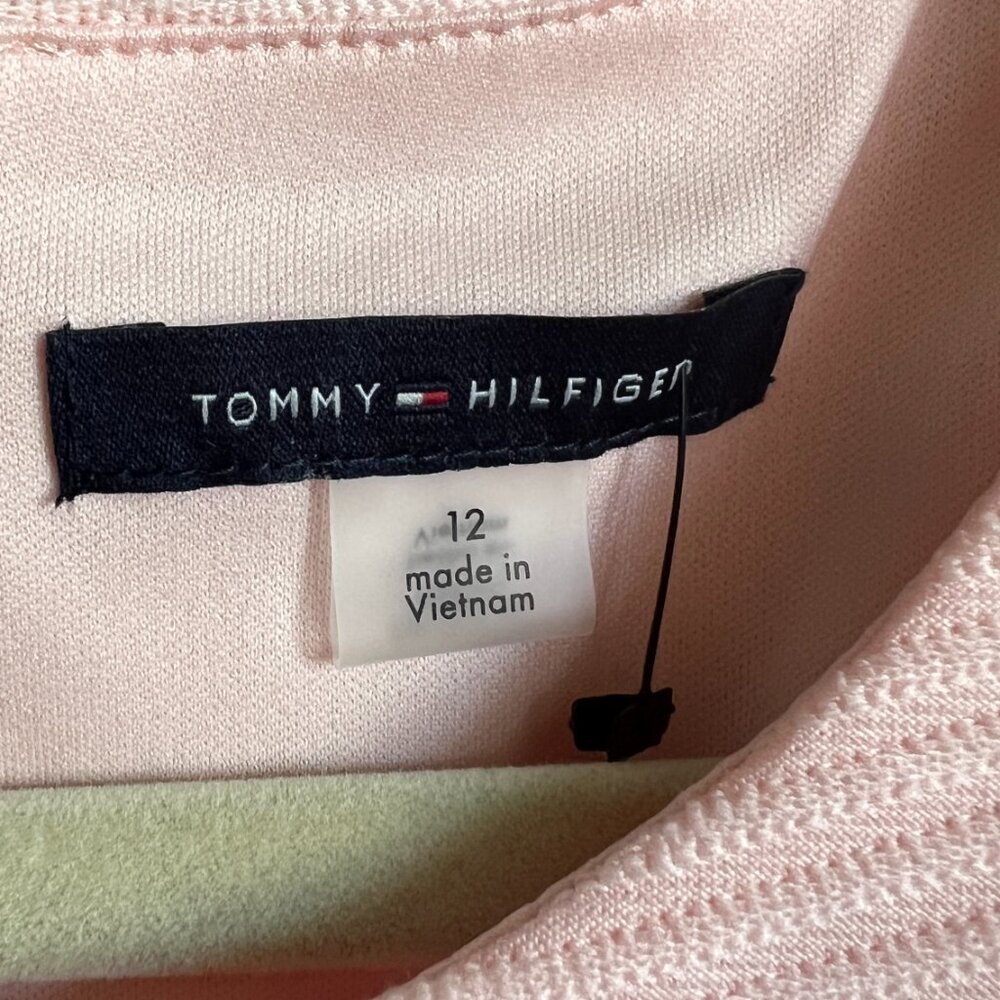 🏷️ Tommy Hilfiger Pastel Pink Dress - Size 12 - Picture 2 of 4